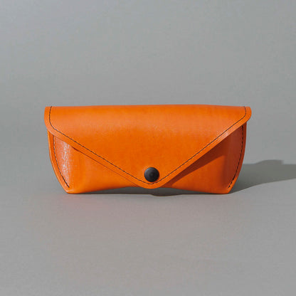 Glasses Case in Orange Latigo, front view