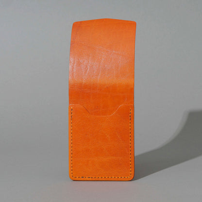 One-Off Lucky Wallet in Epic Orange Latigo, side profile view