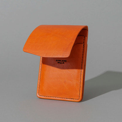 One-Off Lucky Wallet in Epic Orange Latigo, front view