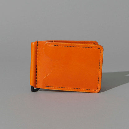 Capone Money Clip in Orange Latigo, back view