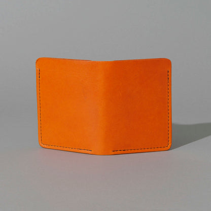 One-Off Six-Slot Bugs Moran Prototype in Orange Latigo, Skip Stitch, front view