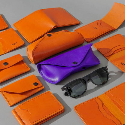 Vertical Bugs Moran in Orange Latigo, group shot with other Fall Limited Release pieces