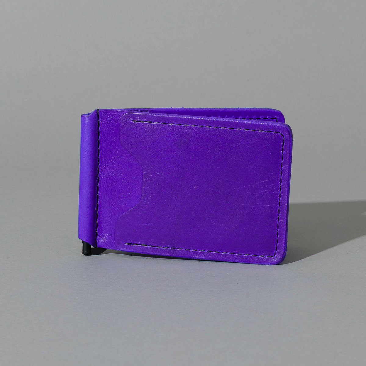 Capone Money Clip in Violet Latigo, front view