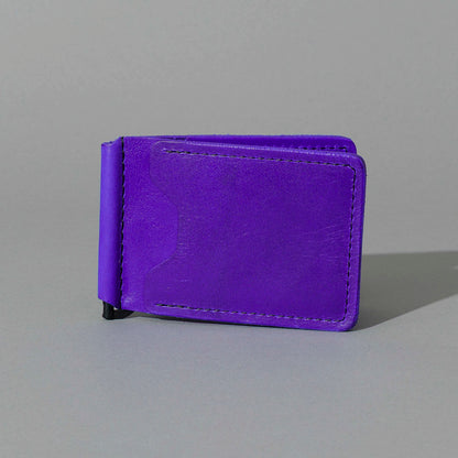 Capone Money Clip in Violet Latigo, front view
