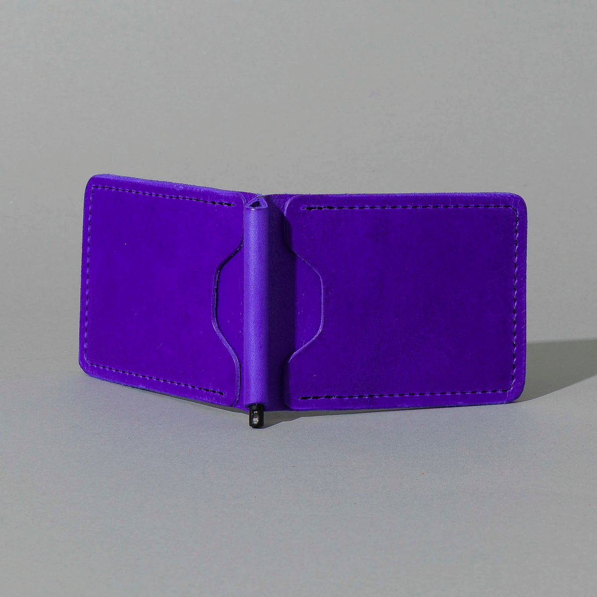 Capone Money Clip in Violet Latigo, back view