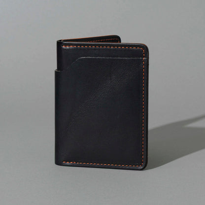 One-Off Fat Herbie in Black Dublin with Orange Accents, Two Hidden Card Slots, front view