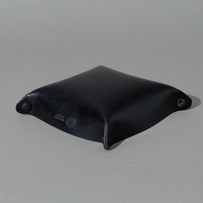 Valet Tray in Blacked Out Black Chromexcel®, assembled tray, angled view, shot 2