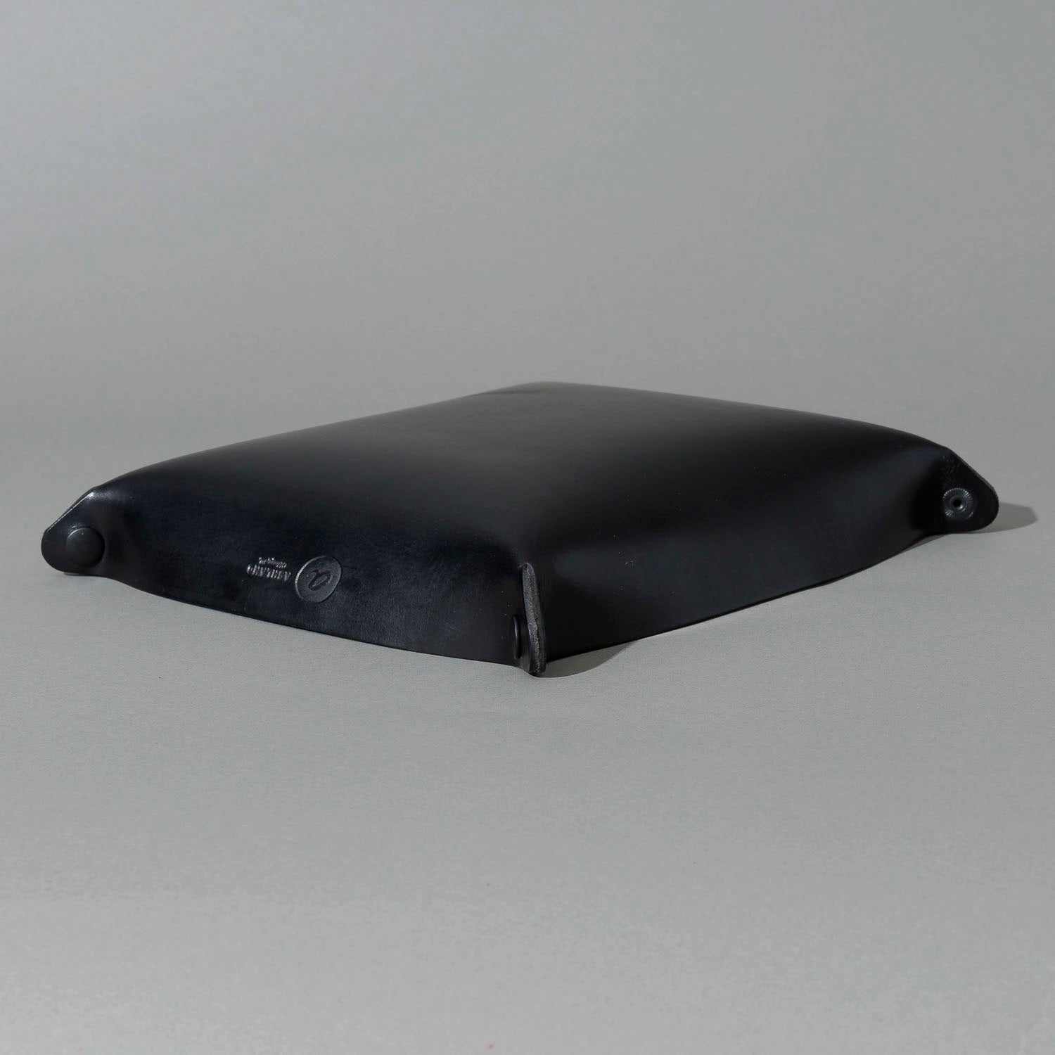 XL Valet Tray in Blacked Out Black Chromexcel®, assembled tray, angled view, shot 2