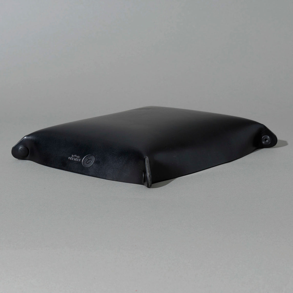 XL Valet Tray in Blacked Out Black Chromexcel®, assembled tray, angled view, shot 2