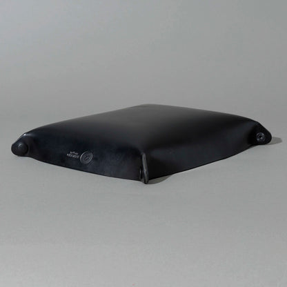 XL Valet Tray in Blacked Out Black Chromexcel®, assembled tray, angled view, shot 2