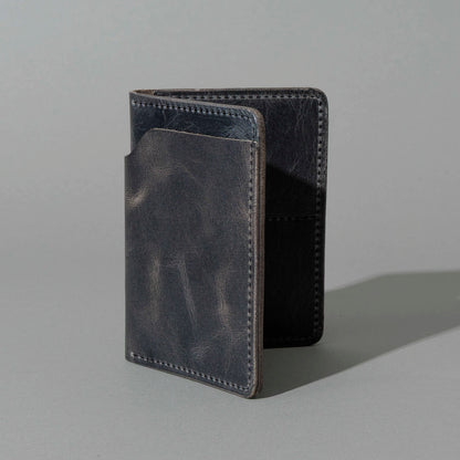 One-Off Fat Herbie in Slate Vintage, Horween® USA Stamp, standing upright, side angle