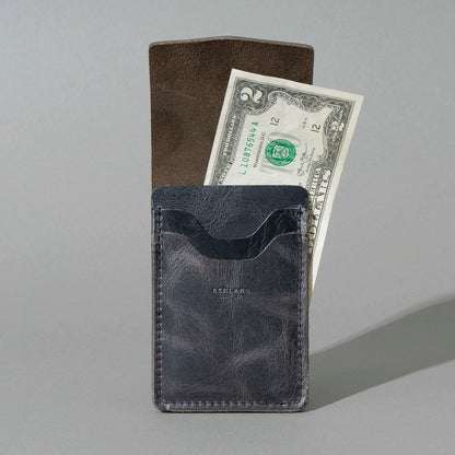 Lucky Wallet in Slate Vintage, open with cash and cards