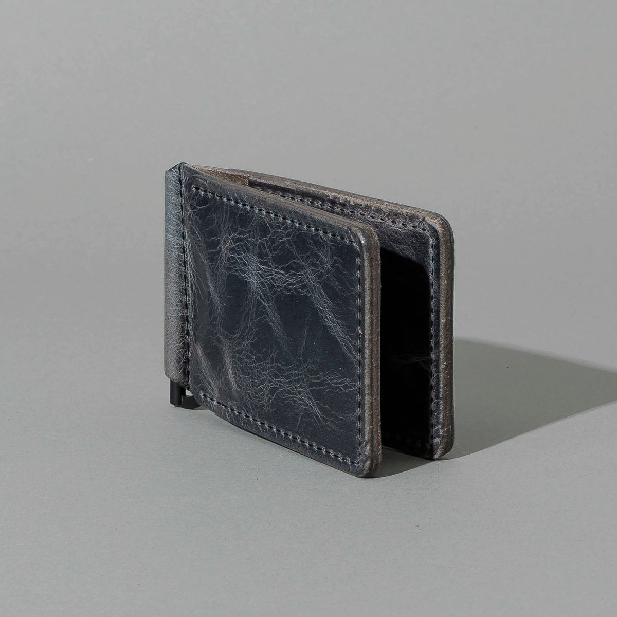 Capone Money Clip in Slate Vintage, side profile view
