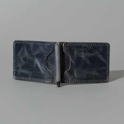 Capone Money Clip in Slate Vintage, open, showing interior, shot 2