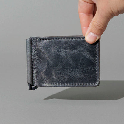Capone Money Clip in Slate Vintage, held in hand, shot 2