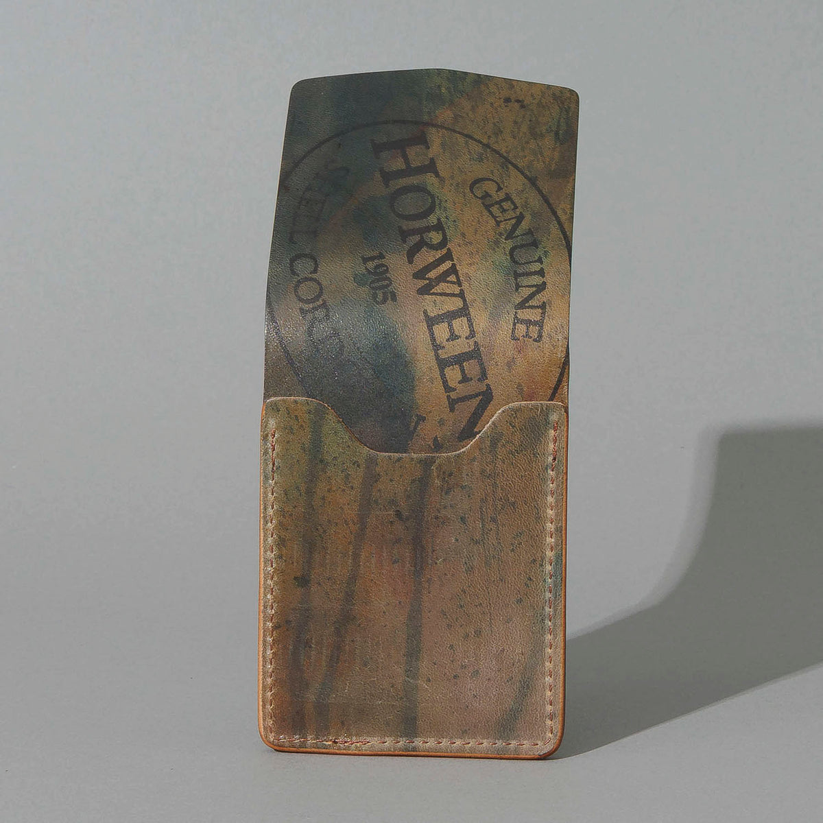 One-Off Lucky Wallet in Hand-Glazed Reverse Green Shell Cordovan, back view