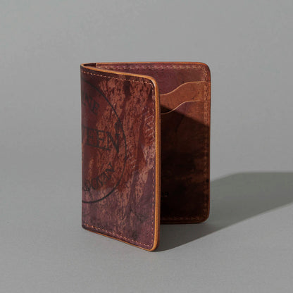 One-Off Vertical Bugs Moran in Hand-Glazed Reverse Color 8 Shell Cordovan, standing upright, side angle, shot 2