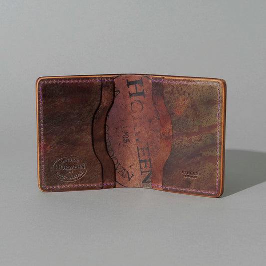 One-Off Tall Tony in Hand-Glazed Epic Splatter Reverse Color 8 Shell Cordovan, Psychedelic Interior, open, showing interior