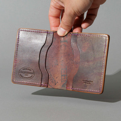 Tall Tony in Hand-Glazed Epic Splatter Reverse Color 8 Shell Cordovan, Psychedelic Interior, held open in hand, shot 3