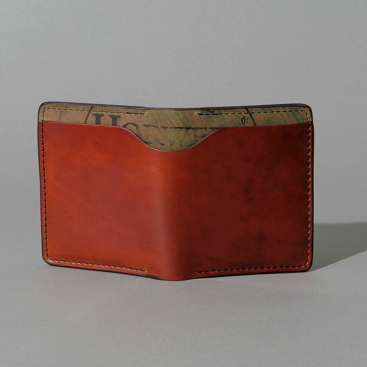 One-Off Vertical Tony the Ant in Blood Orange Shell Cordovan on Reverse Shell Cordovan, back view
