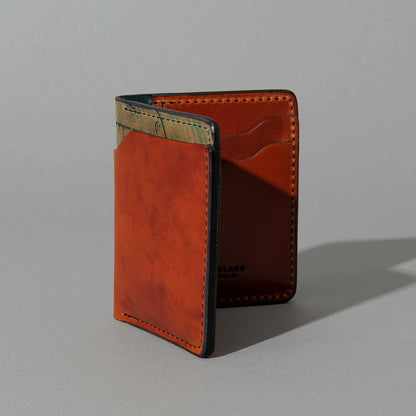 One-Off Vertical Tony the Ant in Blood Orange Shell Cordovan on Reverse Shell Cordovan, standing upright, side angle