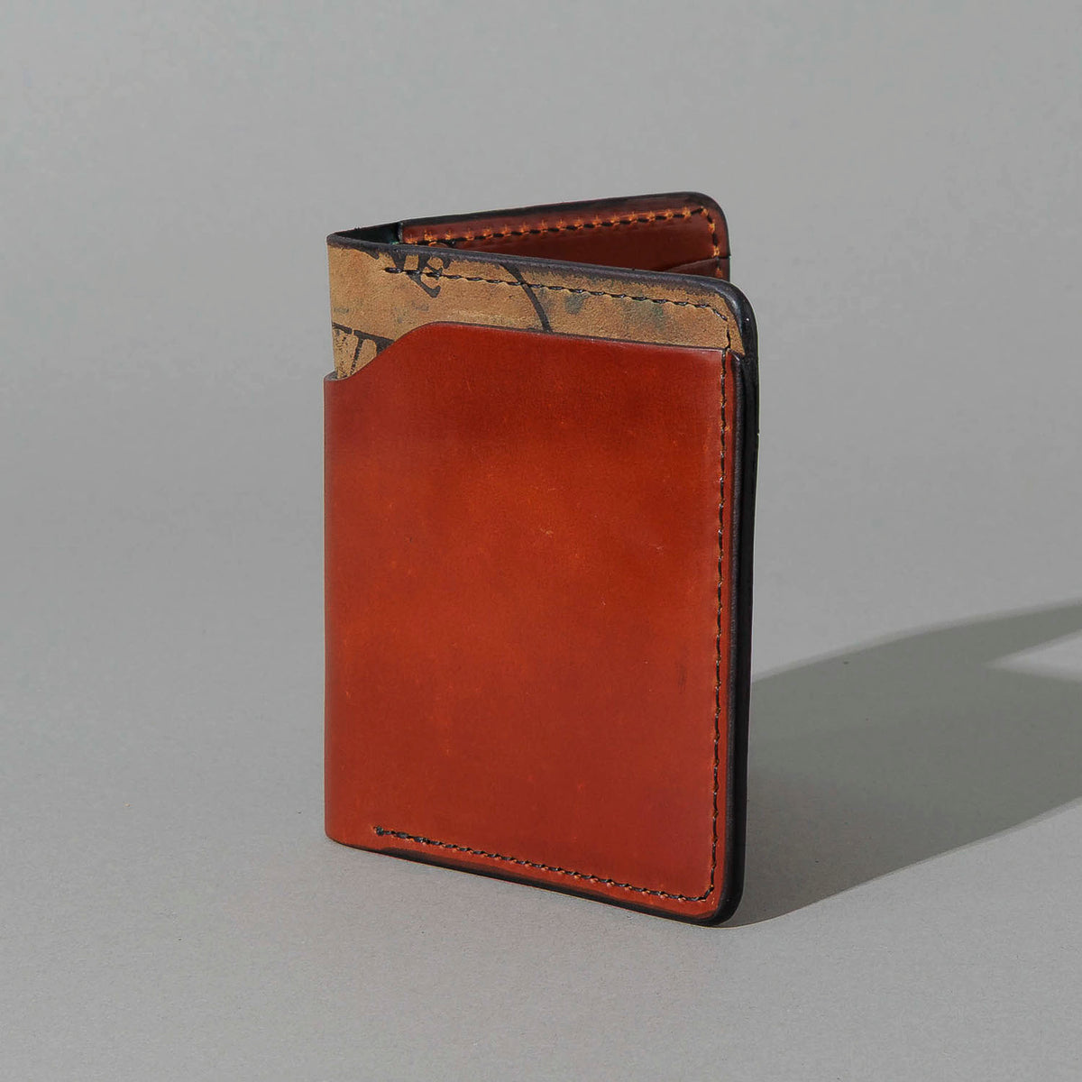 One-Off Vertical Tony the Ant in Blood Orange on Reverse Shell Cordovan, front view