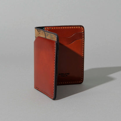 One-Off Vertical Tony the Ant in Blood Orange on Reverse Shell Cordovan, standing upright, side angle, shot 2