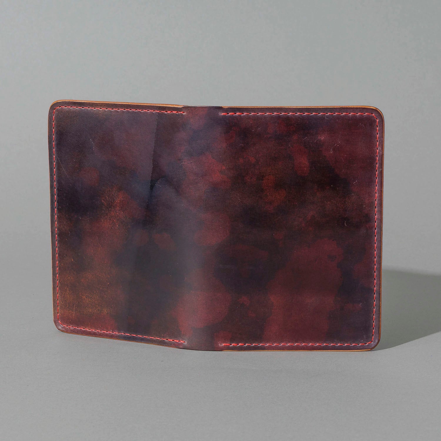 One-Off Traveler Passport Holder in Psychedelic Color 8 Shell Cordovan, No Bill Slot, back view