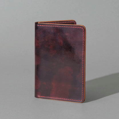 One-Off Traveler Passport Holder in Psychedelic Color 8 Shell Cordovan, No Bill Slot, front view