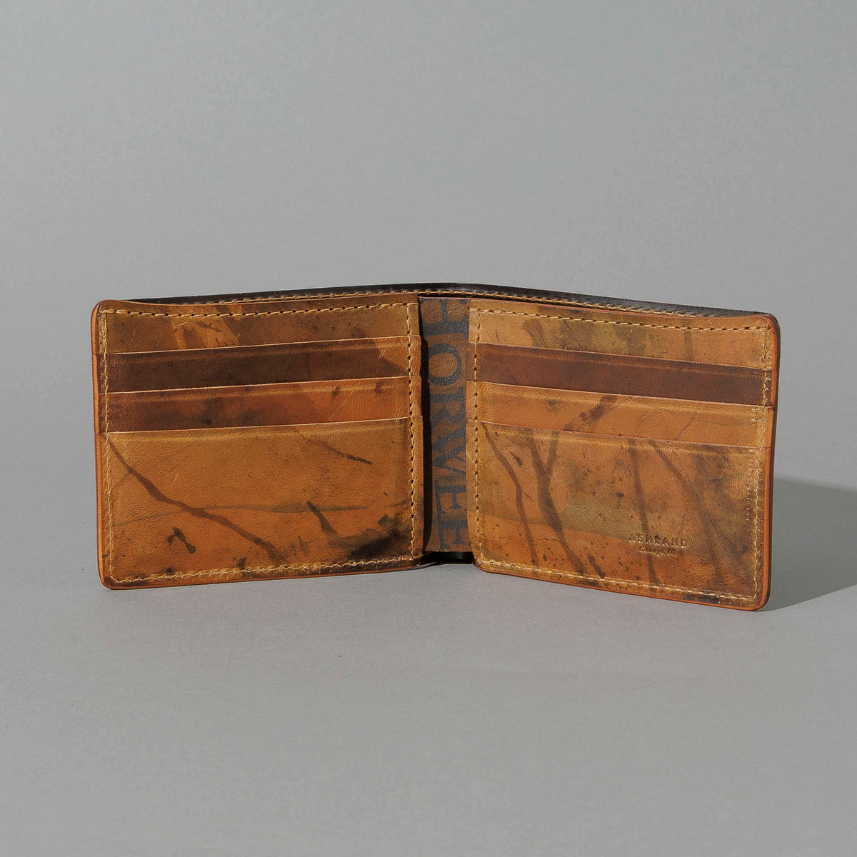 One-Off Johnny the Fox in Hand-Glazed Epic Reverse Cigar Shell Cordovan, open, showing interior