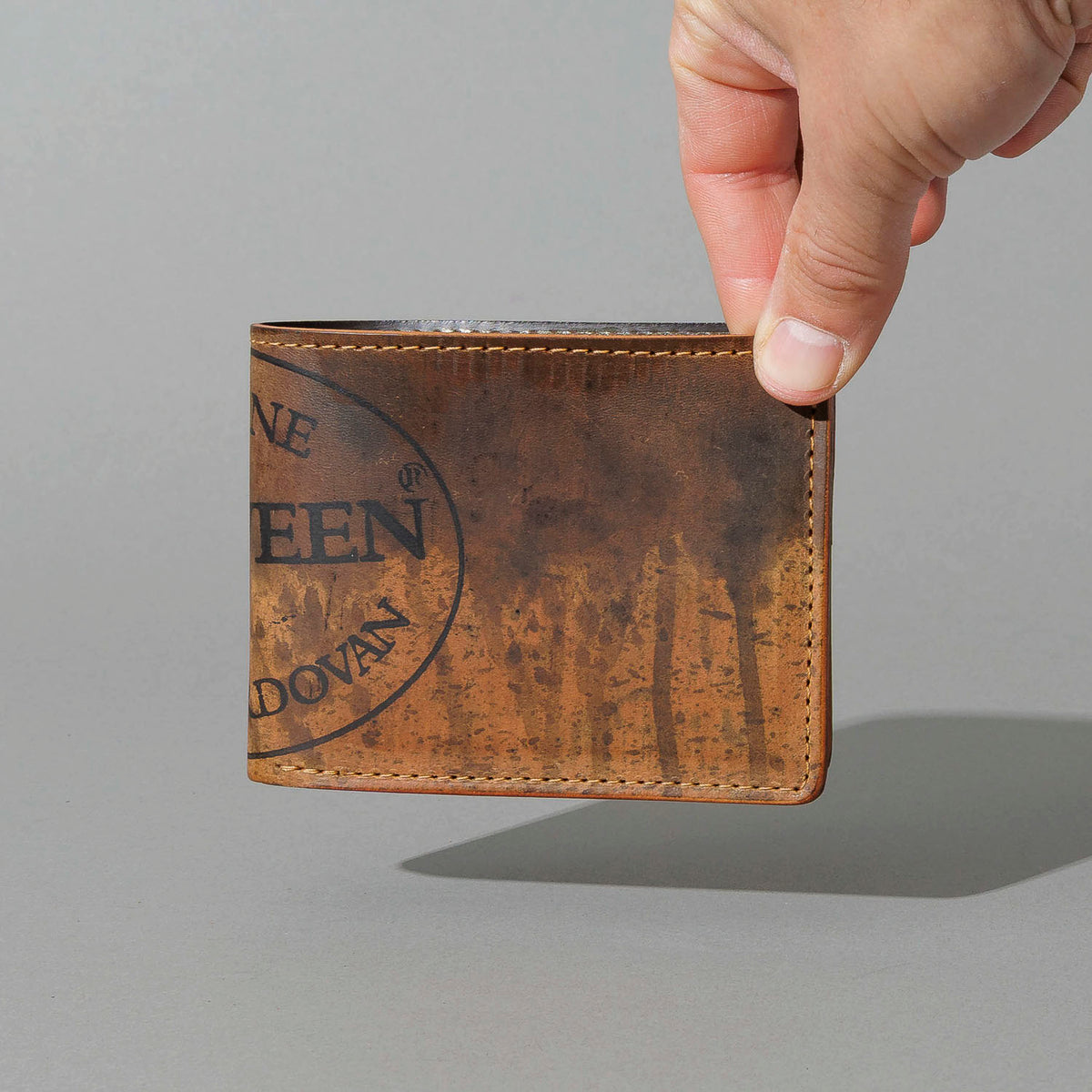 One-Off Johnny the Fox in Hand-Glazed Epic Reverse Cigar Shell Cordovan, held in hand, shot 1