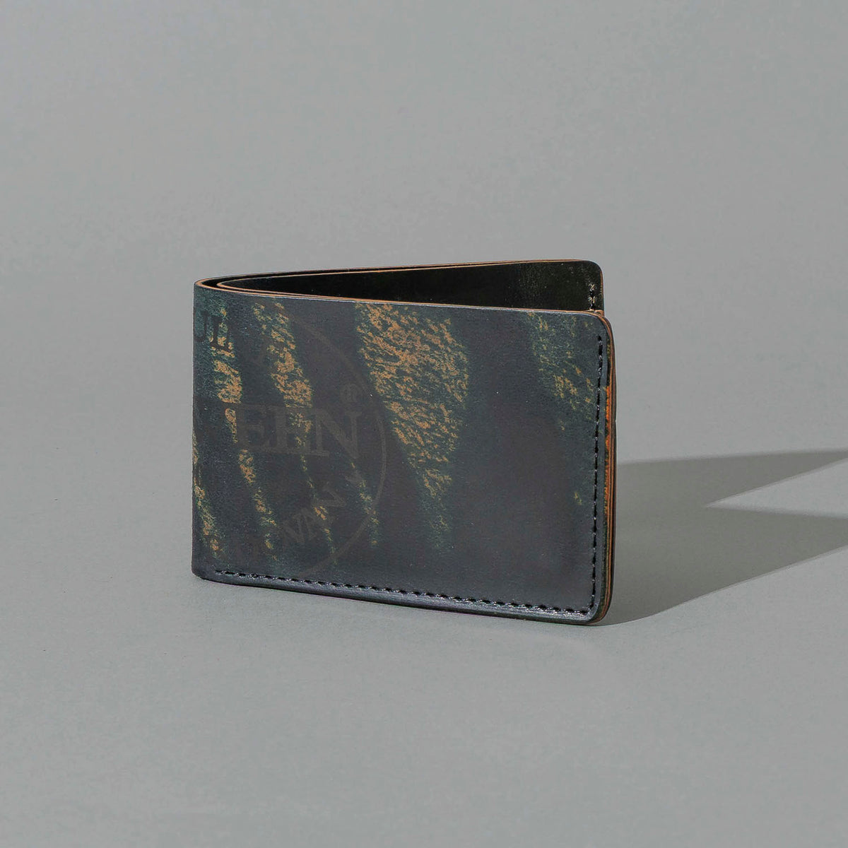 One-Off Nicky Slim in Hand-Glazed Epic Splatter Reverse Green Shell Cordovan, front view
