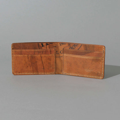 One-Off Nicky Slim in Hand-Glazed Reverse Epic Splatter Cigar Shell Cordovan, open, showing interior