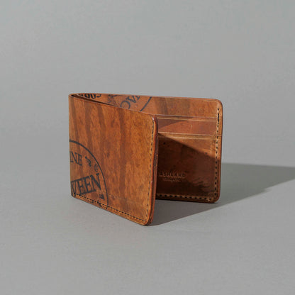 One-Off Nicky Slim in Hand-Glazed Reverse Epic Splatter Cigar Shell Cordovan, standing upright, side angle