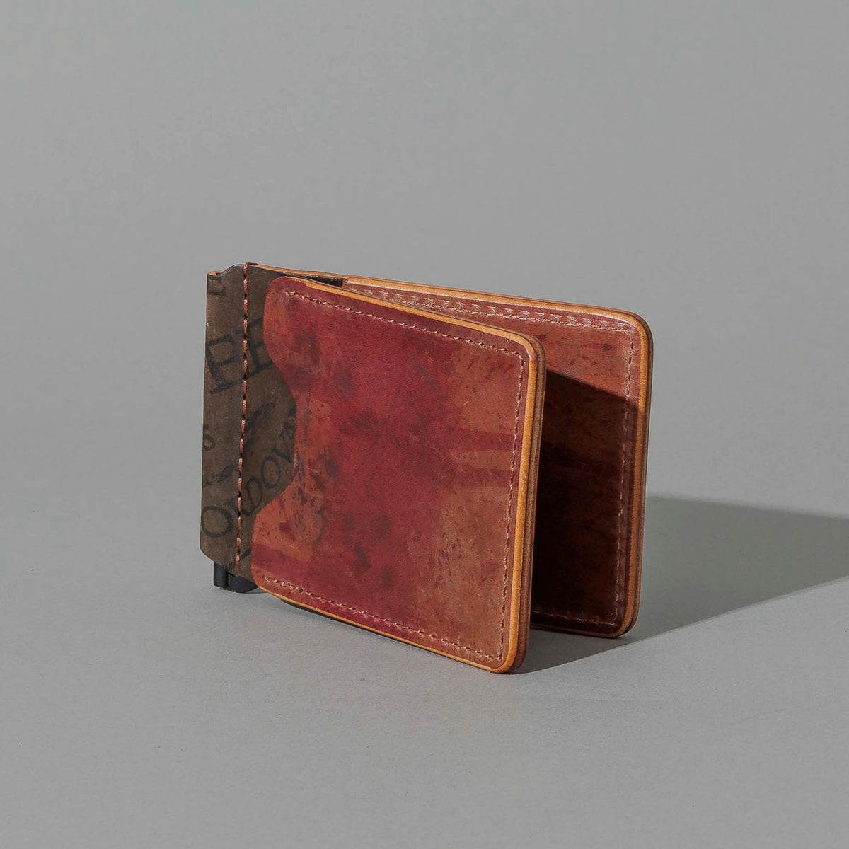 One-Off Capone Money Clip in Hand-Glazed Reverse Shell Cordovan, front view