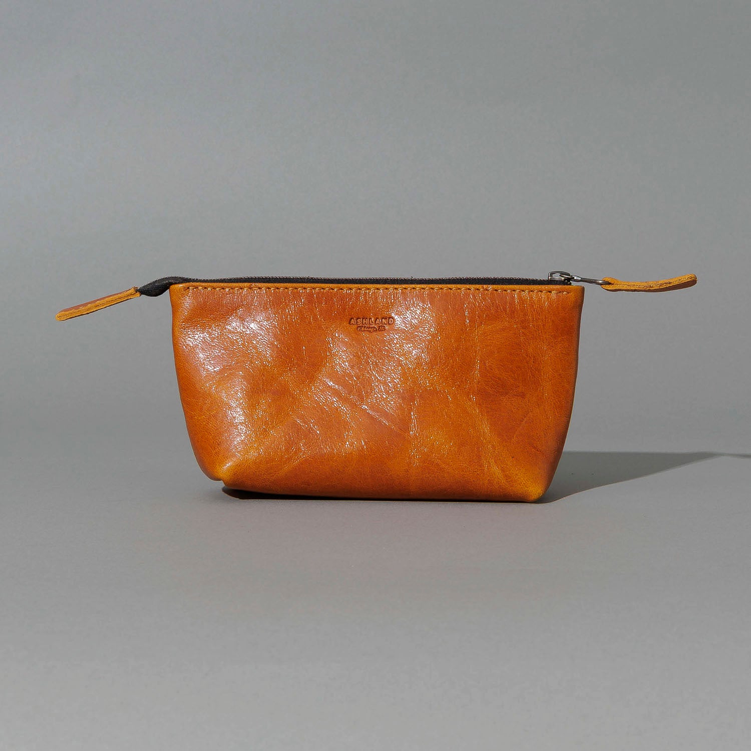 One-Off Prototype Pouch in Acorn Aspen Horsehide, front view, shot 1