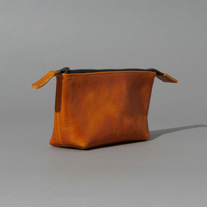 One-Off Prototype Pouch in Acorn Aspen Horsehide, front view, shot 3