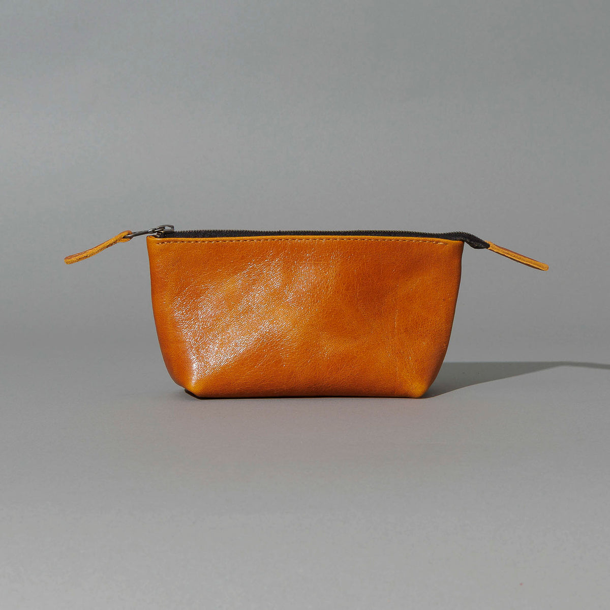 One-Off Prototype Pouch in Acorn Aspen Horsehide, front view, shot 4