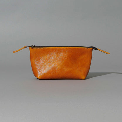 One-Off Prototype Pouch in Acorn Aspen Horsehide, front view, shot 4