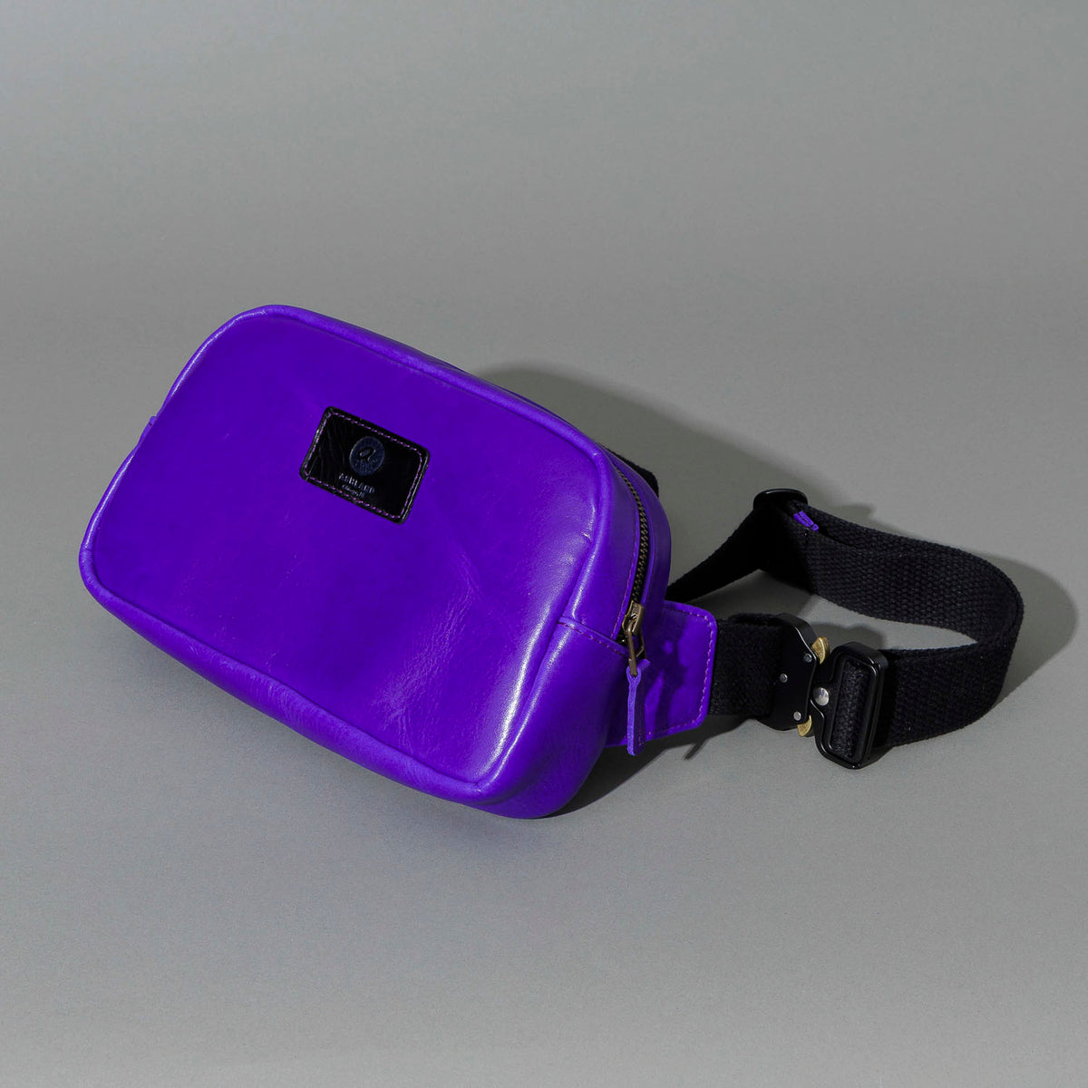 One-Off Sling Bag in Violet Latigo, front view