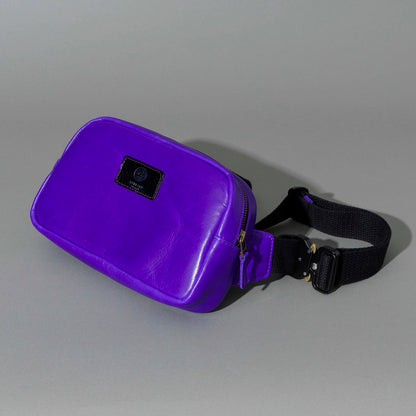 One-Off Sling Bag in Violet Latigo, front view