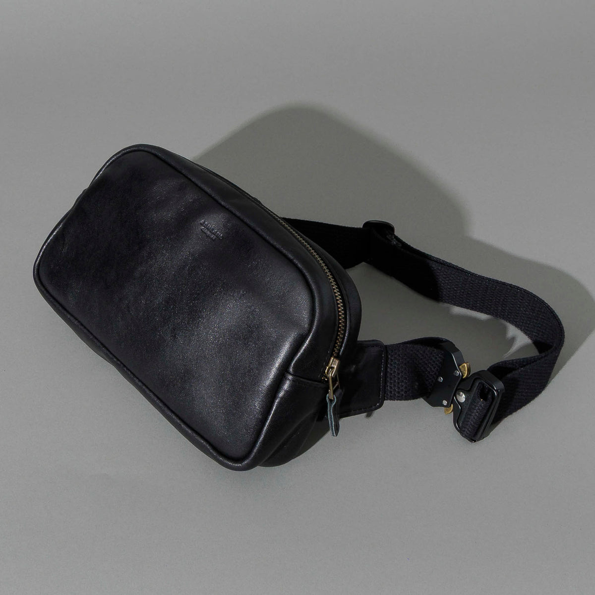 Sling Bag in Black Aspen Horsehide, front view