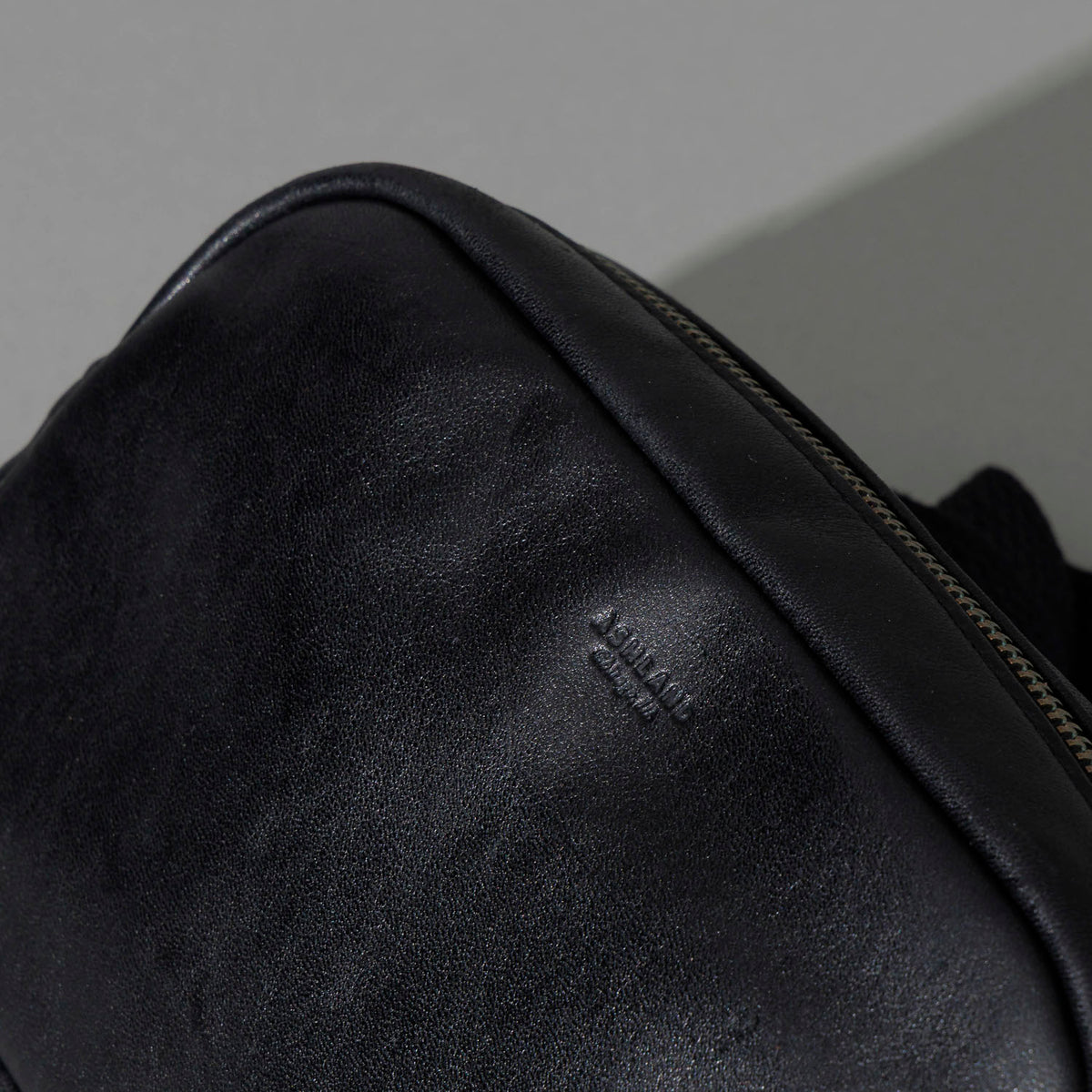 Sling Bag in Black Aspen Horsehide, close-up detail
