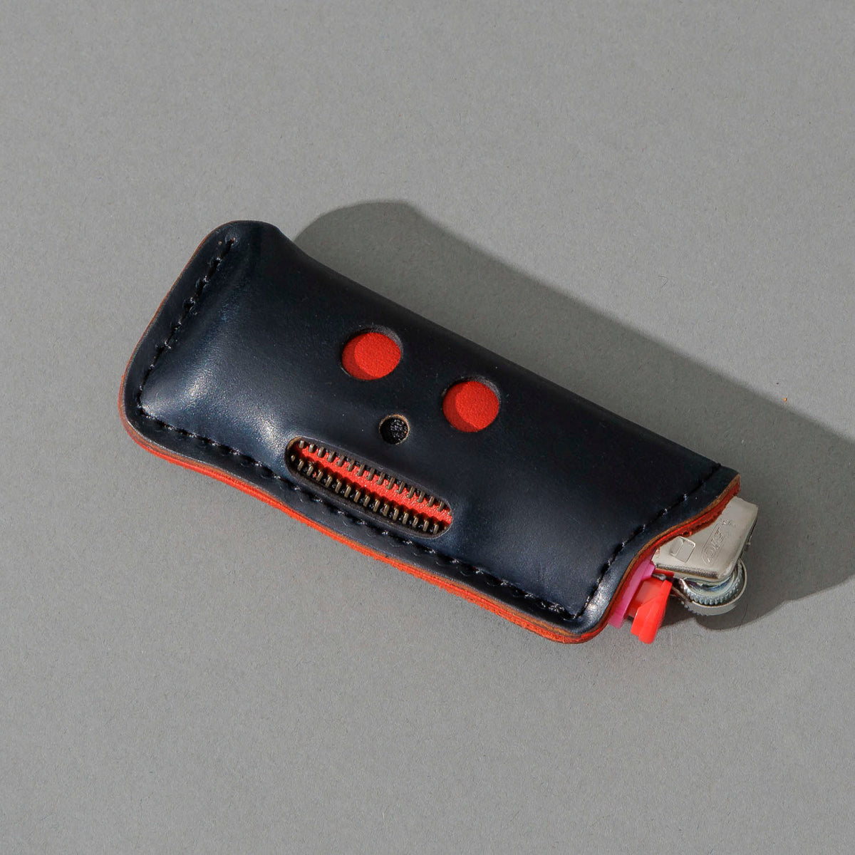 One-Off Skeleton Lighter in Black Shell Cordovan, skeleton face design, front view, shot 2