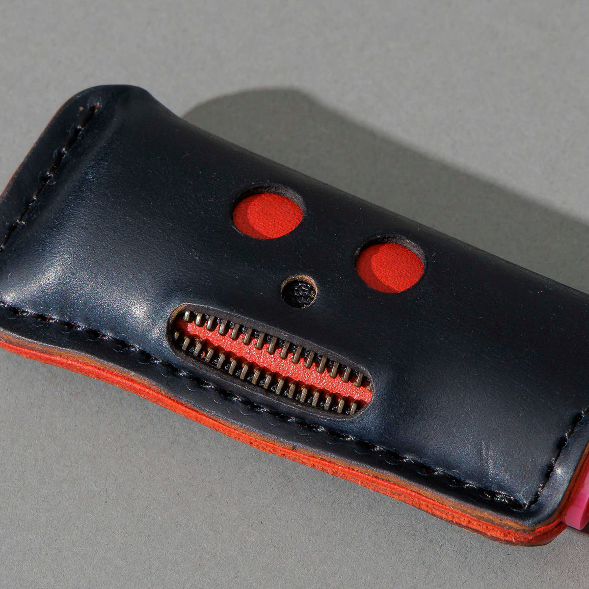 One-Off Skeleton Lighter in Black Shell Cordovan, skeleton face design, front view, shot 3