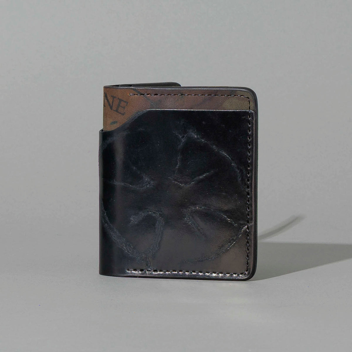 One-Off Tony the Ant in Branded Black and Reverse Shell Cordovan, Number Six Embroidery, front view, shot 3