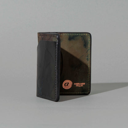 One-Off Tony the Ant in Branded Black and Reverse Shell Cordovan, Number Six Embroidery, standing upright, side angle