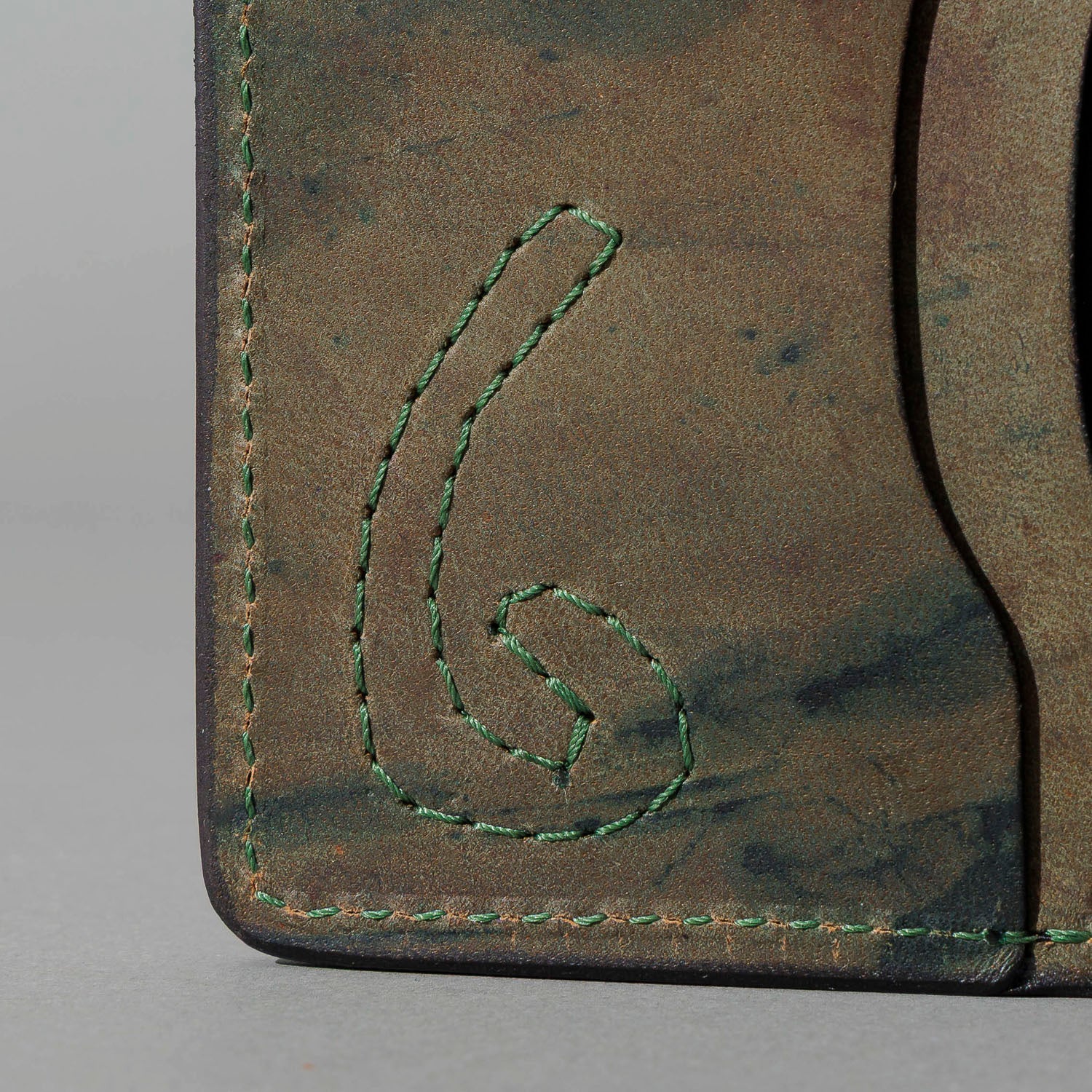 One-Off Tony the Ant in Branded Black and Reverse Shell Cordovan, Number Six Embroidery, close-up detail, shot 1