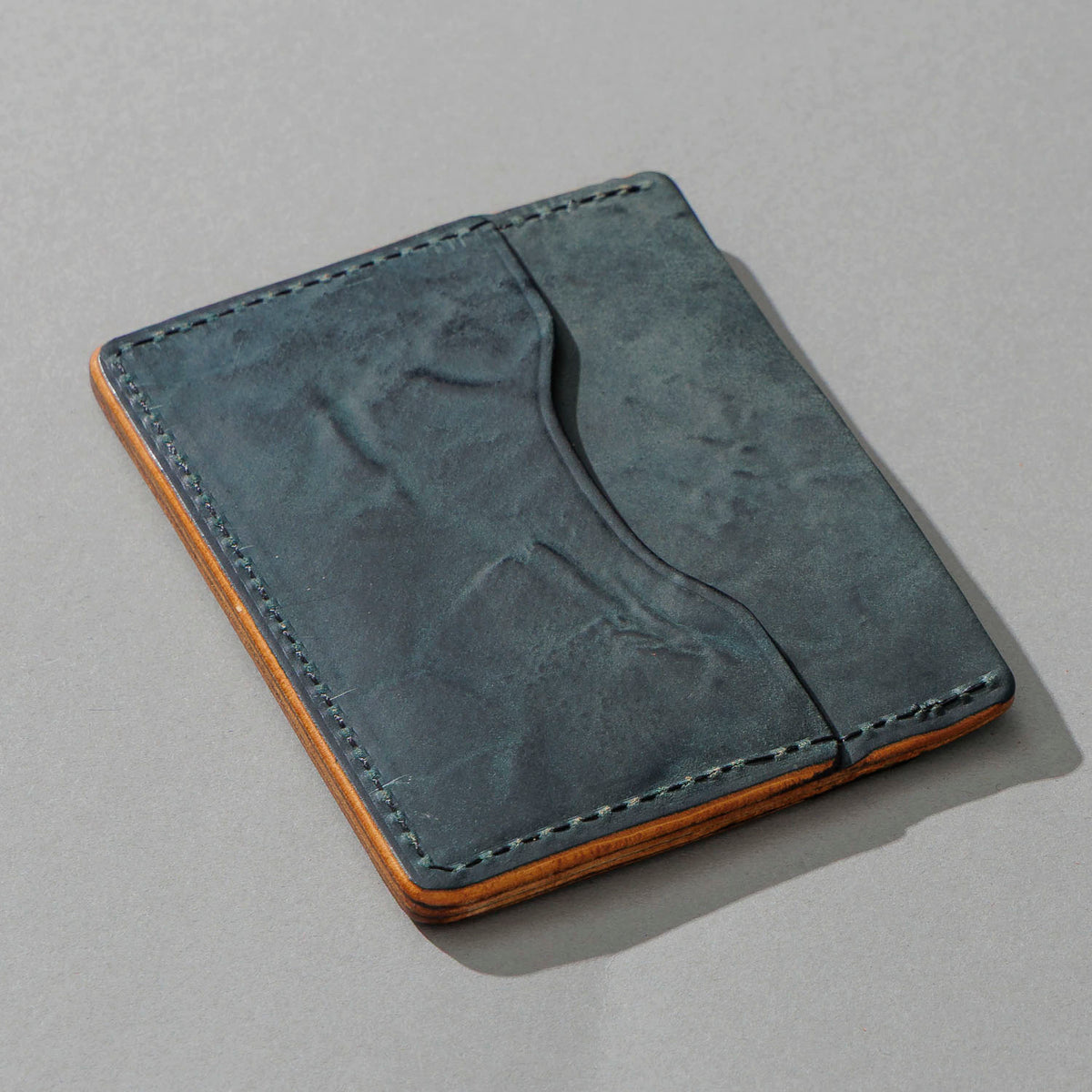 One-Off Frankenstein in Tumbled Black Shell Cordovan, angled view lying flat, shot 1