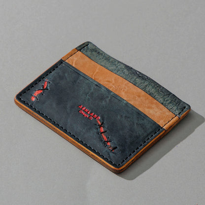 One-Off Frankenstein in Tumbled Black Shell Cordovan, angled view lying flat, shot 2